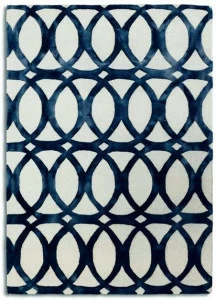 G.T.DESIGN Прямоугольный шерстяной коврик с геометрическими мотивами Floating blue