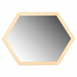 Зеркало золотое шестиугольное горизонтальное "Гексагон" 70х51 см FOR MISS ДИЗАЙНЕРСКИЕ 263952 Золото