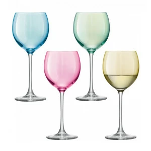 Набор из 4 бокалов для вина 400 мл пастельный Polka LSA INTERNATIONAL POLKA 00-3863034 Голубой;зеленый;розовый