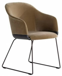 Potocco Кожаное кресло-санки с подлокотниками Lyz 918 psli