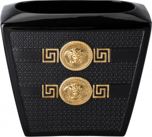 10565677 Rosenthal Versace Ваза Rosenthal Versace Символ Версаче 18см, фарфор, черная (золотая Медуза) Фарфор
