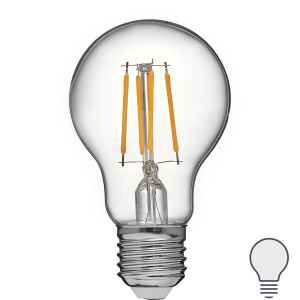 Лампа светодиодная LEDF E27 220-240 В 5 Вт груша прозрачная 470 лм нейтральный белый свет VOLPE