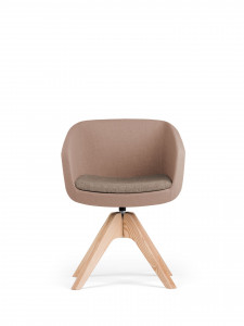AA5099 Low-backrest small armchair, swivel wooden base True Design Arca