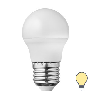 Лампа светодиодная E27 220-240 В 7 Вт шар малый матовая 750 лм, теплый белый свет VOLPE