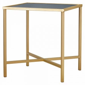 Приставной столик стеклянный с золотым каркасом "КоКо" FOR MISS  264010 Золото;черный