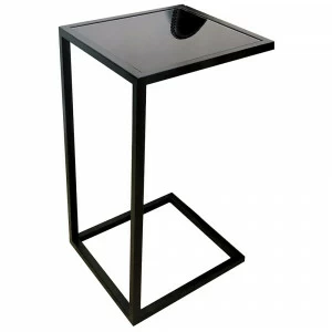 Прикроватный столик черный со стеклянной столешницей FOR MISS  264001 Черный;прозрачный