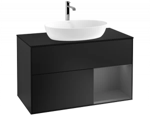 Villeroy&Boch Тумба под раковину Прямоугольная версия F782GKPD Finion Black Matt Lacquer