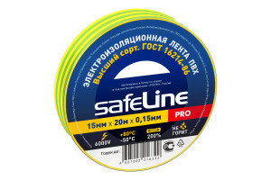 15525306 Изолента 15/20 желто-зеленый 12122 Safeline