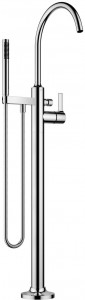 25863809-28 Смеситель для ванны однорычажный с вертикальной трубой для свободностоящего монтажа с комплектом с душевым шлангом - латунь сатинированная Dornbracht VAIA