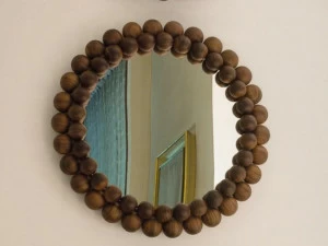 Porada Круглое зеркало в деревянной раме Iron