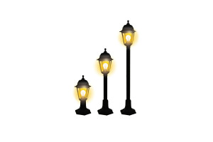 15852653 Садово-парковый светильник столб 3 в 1 390-650-960 мм, 60 W,черный, прозрачное, пластик 24137 9 duwi Basis