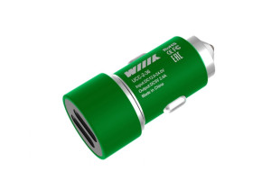 16714151 Зарядное устройство с двумя USB-портами, 2.4 А, зеленый UCC-2-36-GREEN WIIIX