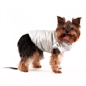 ПР0049571 Куртка для собак Серебро унисекс р-р L 28 см YORIKI