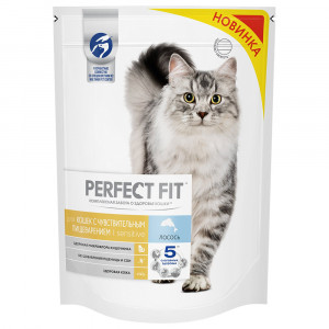 ПР0054654*24 Корм для кошек Sensitive с чувствительным пищеварением лосось пауч 85г (упаковка - 24 шт) Perfect Fit