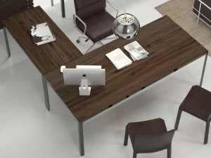 Elitable Угловой стол из фанерованной древесины Cube