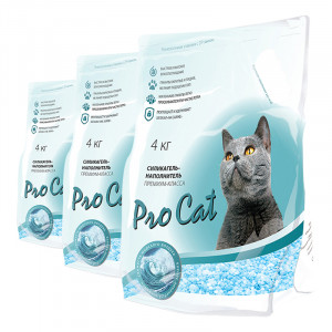 ПР0031731*3 Наполнитель для кошачьего туалета силикагель премиум микс 4кг (упаковка - 3 шт) Pro Cat
