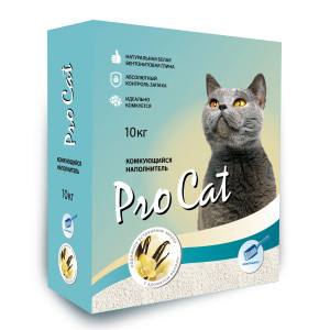 ПР0030110 Наполнитель для кошачьего туалета Vanilla комкующийся из экстра белой глины 10кг Pro Cat
