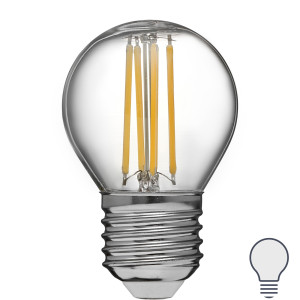 Лампа светодиодная LEDF E27 220-240 В 7 Вт шар малый прозрачная 750 лм нейтральный белый свет VOLPE