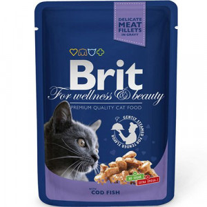 ПР0033698 Корм для кошек Premium Cat Треска конс. пауч Brit
