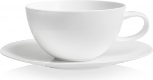 10640230 Mix&Match Чашка чайная с блюдцем Mix&Match Синергия 250мл, фарфор (белый декор) Фарфор костяной