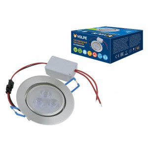 Встраиваемый светодиодный светильник Volpe ULM-Q262 3W/DW IP65 SILVER UL-00003244