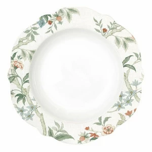 Тарелка фарфоровая суповая белая с зеленым Zen Garden EASY LIFE ZEN GARDEN 00-3946750 Белый;зеленый
