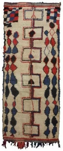 AFOLKI Прямоугольный шерстяной коврик с длинным ворсом и узором Azilal Taa821be