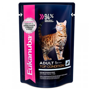 ПР0036740*24 Корм для кошек кролик в соусе конс. пауч 85г (упаковка - 24 шт) Eukanuba