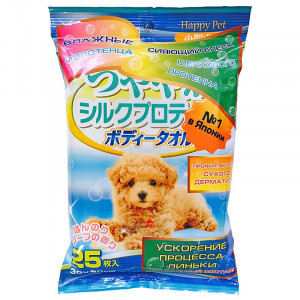 ПР0051184 Шампуневые полотенца для маленьких и средних собак для экспресс-купания без воды 25шт Japan Premium Pet