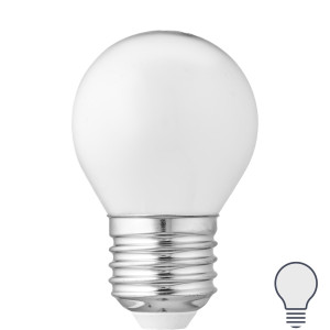Лампа светодиодная LEDF E27 220-240 В 6 Вт шар малый матовая 600 лм нейтральный белый свет VOLPE