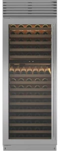 Sub-Zero Вертикальный винный шкаф из нержавеющей стали со стеклянной дверью класса а Cantine vino Icbbw-30