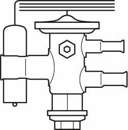 Danfoss TUA/TUAE — Клапаны терморегулирующие со сменными клапанными узлами TUAE Корпус клапана с элементом термоста 068U2237