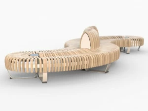Green Furniture Concept Скамья из фанерованной древесины без спинки Nova c