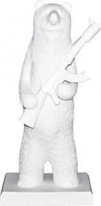 10624091 Klimenkoff Скульптура "Дайте мишке шанс" белая Фарфор твердый