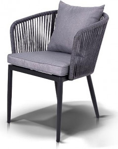 GFS4770-3 "Монако" плетеный стул из полиэфирных лент, цвет темно-серый 4SIS