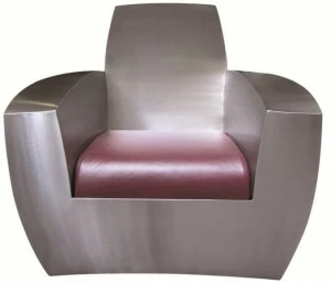ICI ET LÀ Кресло из нержавеющей стали с обивкой в ​​индустриальном стиле Handmade metal furniture by ici et là Sfet02