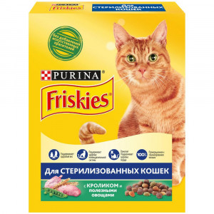 ПР0051847 Корм для кошек для стерилизованных кошек, кролик, овощи, сух. 300 г Friskies