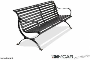 DIMCAR Металлическая скамейка в классическом стиле с подлокотниками и спинкой Elite 947-v