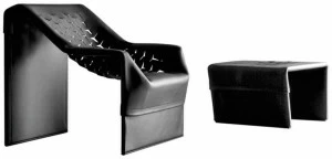Molteni & C. Кожаное кресло Relax с подставкой для ног Skin