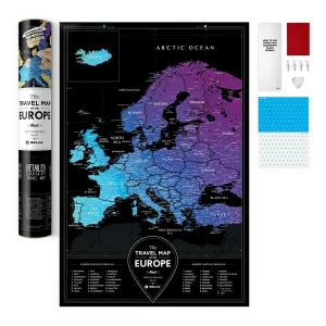 Карта черная Travel Map Black Europe 1DEA.ME ДИЗАЙНЕРСКИЕ 00-3880742 Черный