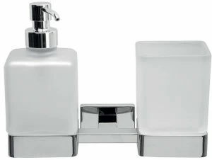 INDA® Дозатор для мыла / держатель для зубных щеток из матового стекла Lea A1810d