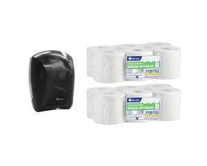 PROMO119 Контейнер для туалетной бумаги CENTER PULL черный за 50 злотых нетто при покупке 2 упаковок бумаги OPTIMUM POB702 Merida