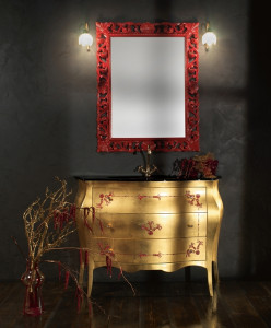 8914 Tifernoit Золотая композиция для ванной комнаты с ручной росписью Bagno