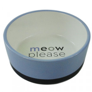 ПР0044075 Миска для животных Meow серо-голубая керамическая 14х5,5см 360мл Foxie