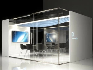 Elitable Мультимедийная офисная будка из стекла со встроенным освещением Azure