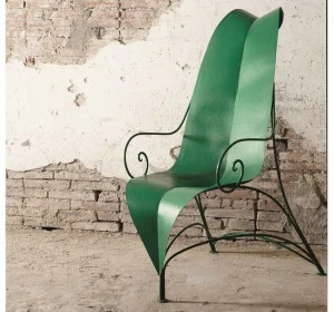 Mirabili Кресло из листового металла с подлокотниками с высокой спинкой Mirabili arte d'abitare