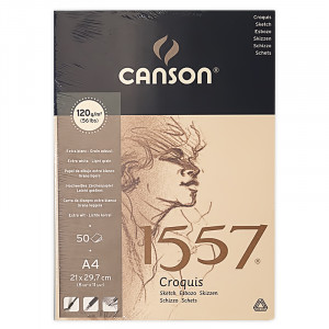 204127408 Альбом для графики 120 г/м2 А4 21 х 29.7 см склейка с одной стороны 50 л. малое зерно Canson