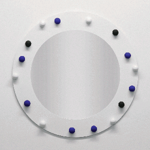 Зеркало круглое в белой раме с цветным декором Therapy BONESSI ДИЗАЙНЕРСКИЕ 217787 Белый