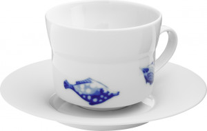 10577459 Hering Berlin Чашка чайная с блюдцем Hering Berlin "Спинорог" "Океан" 250мл Фарфор