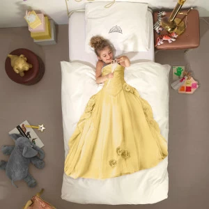 Детское постельное белье односпальное "Принцесса" желтое 150х200 см SNURK  335396 Белый;желтый